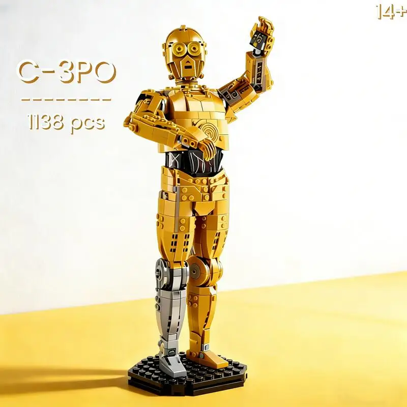 

1138pcs Star Battle C 3PO Robot Classic Model MOC-75398 Bricks Assemble Puzzle Collectors Edition Blocks Model Birthday Gifts