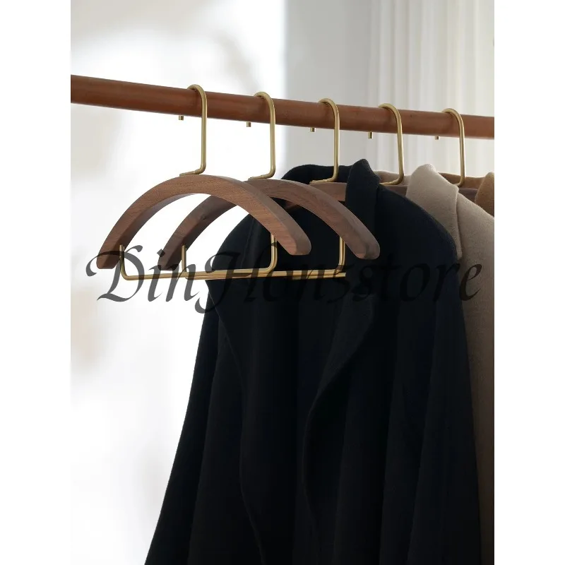 Home Wooden Hangers Premium No-Slip Black Walnut Clothes Hangers Elegant Durable Garment Rack Wardrobe Closet Organizers