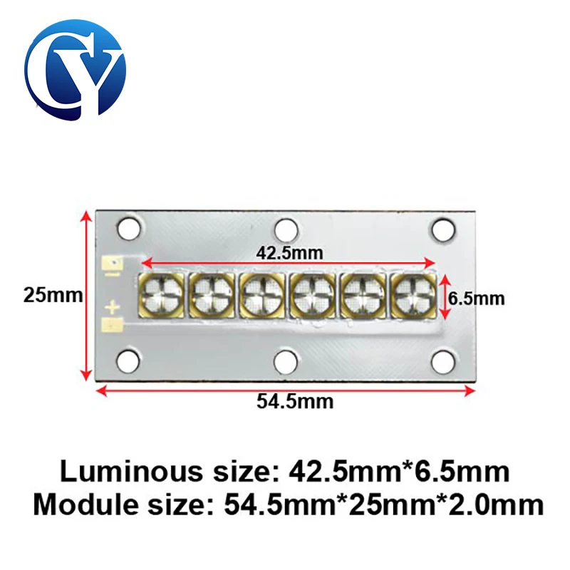 UV LED Mudule 60W High Power Quartz Lens Lamp Beads 365nm 385nm 395nm 405nm Ink Glue Curing Light