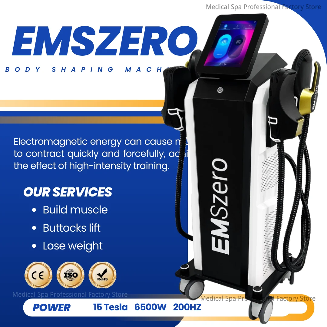 

2025 EMSzero 15Tesla 6500w NEO Body Slimming Nova Fat Burning Muscle EMS Sculpting Electromagnetic Stimulate Sculpt Therapy