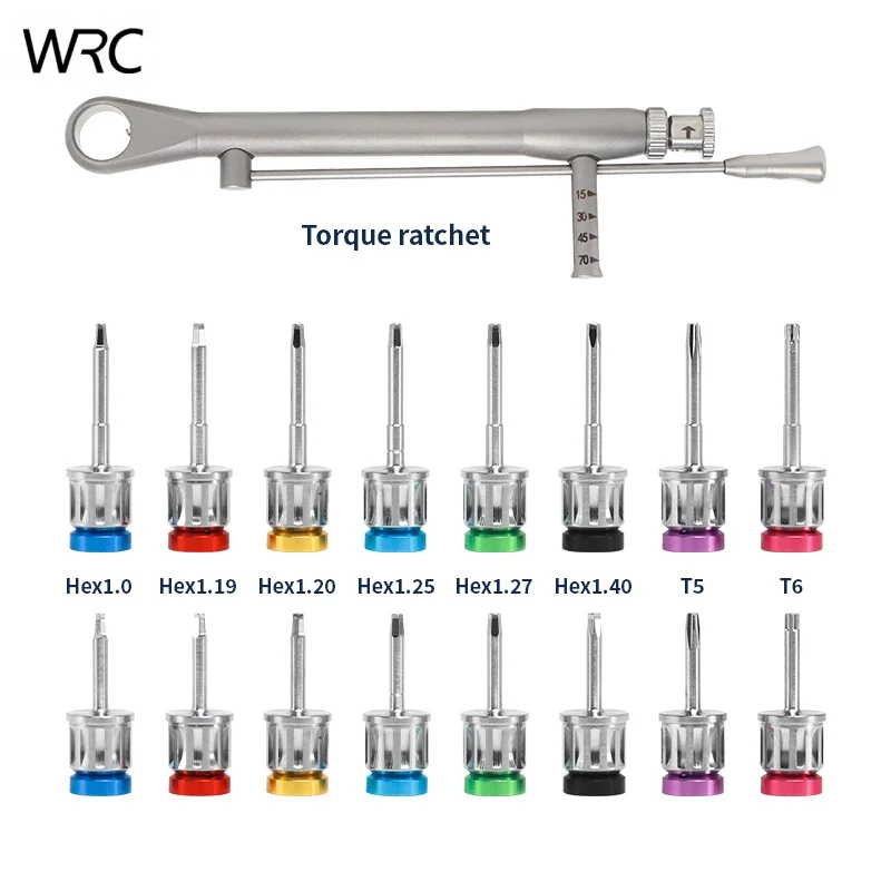 Dental Implant Torque Wrench Screwdriver Kit 10-70NCM, 16Pcs Prosthetic Drivers, Universal Restoration Repair Tools With Box - view 5