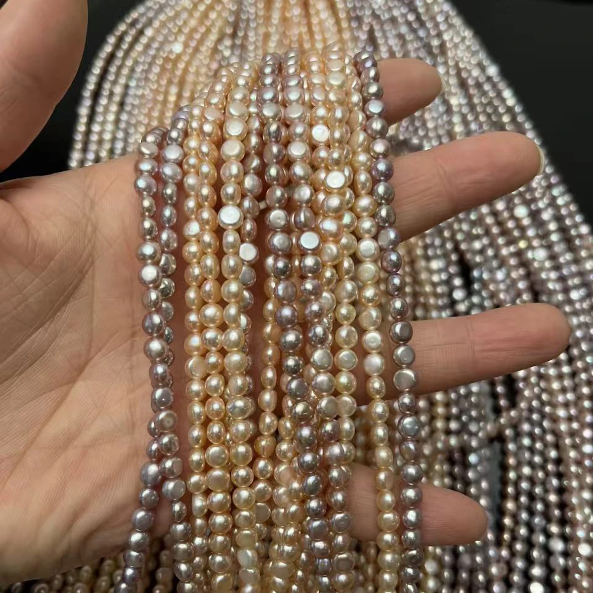 4-5mm Natural Freshwater Pearl Two Side Light Beads for Jewelry Making DIY Necklace Bracelets Earring Accessories Beads Supplies
