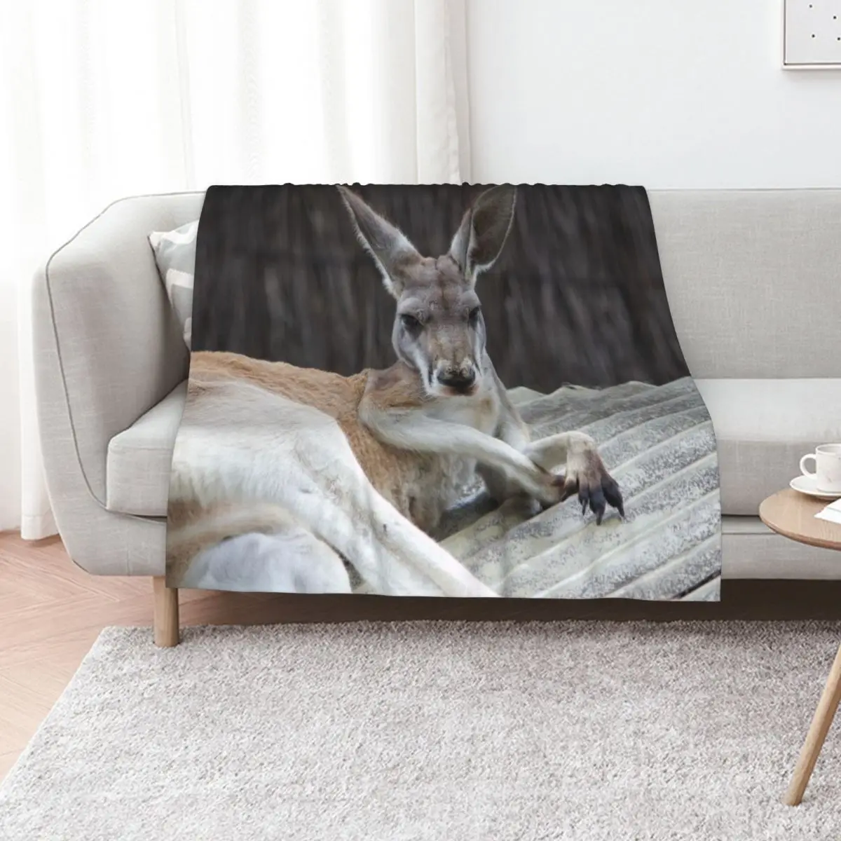 Red Kangaroo Throw Blanket Beautifuls Decoratives Loose Nap manga Flannels Blankets