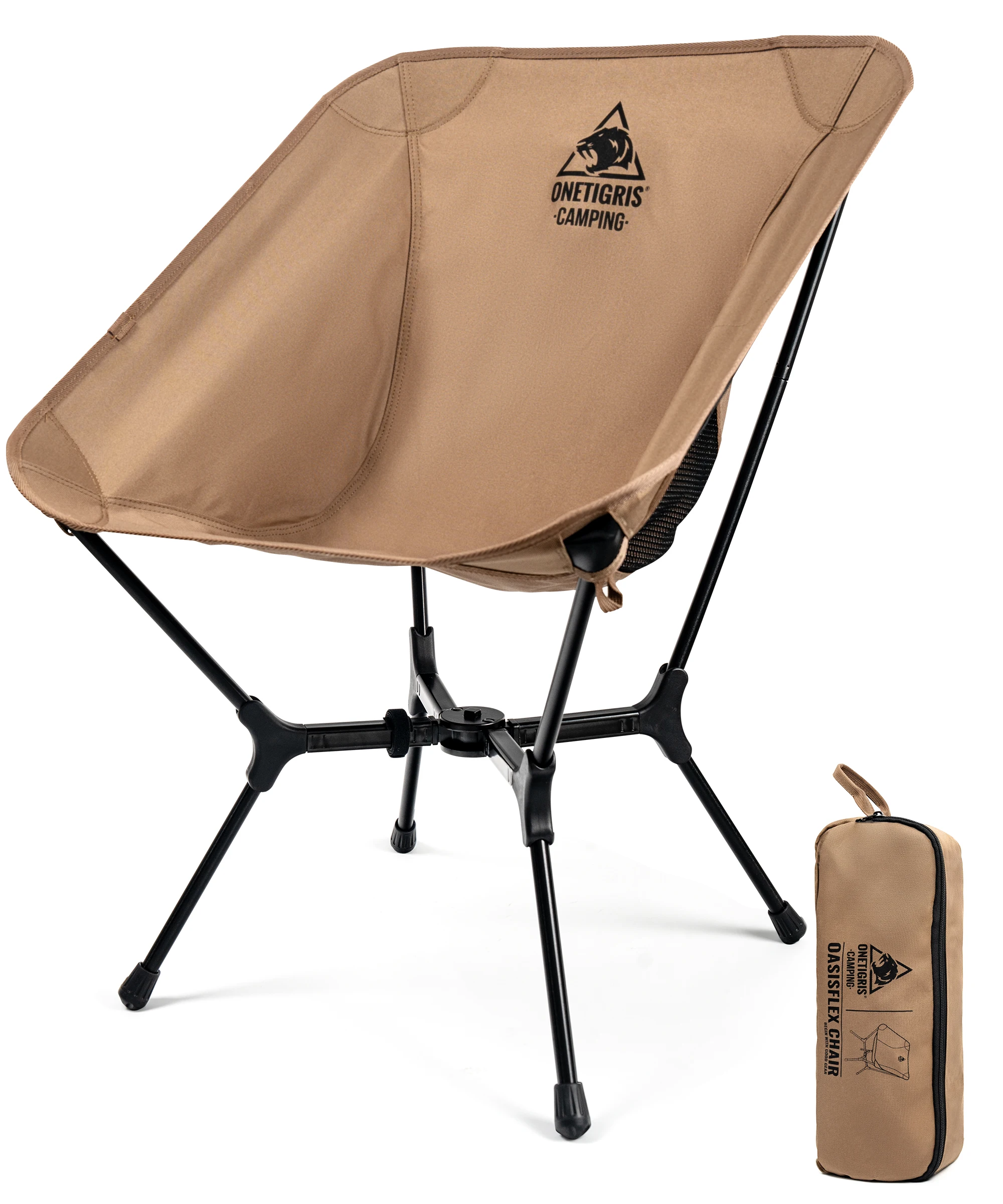 ONETIGRIS OasisFlex Tragbarer Campingstuhl, leichte Klappstühle mit Tragetasche, kompakt für Camping, Strand, Picknick, Park, Rasen, Sport, Outdoor-Events