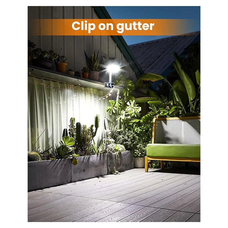 Vendita calda-2 pezzi luci per recinzione solare luci per recinzione solare per recinzione a catena, terrazza, grondaia, campeggio 92 LED 600LM luci per recinzione solare
