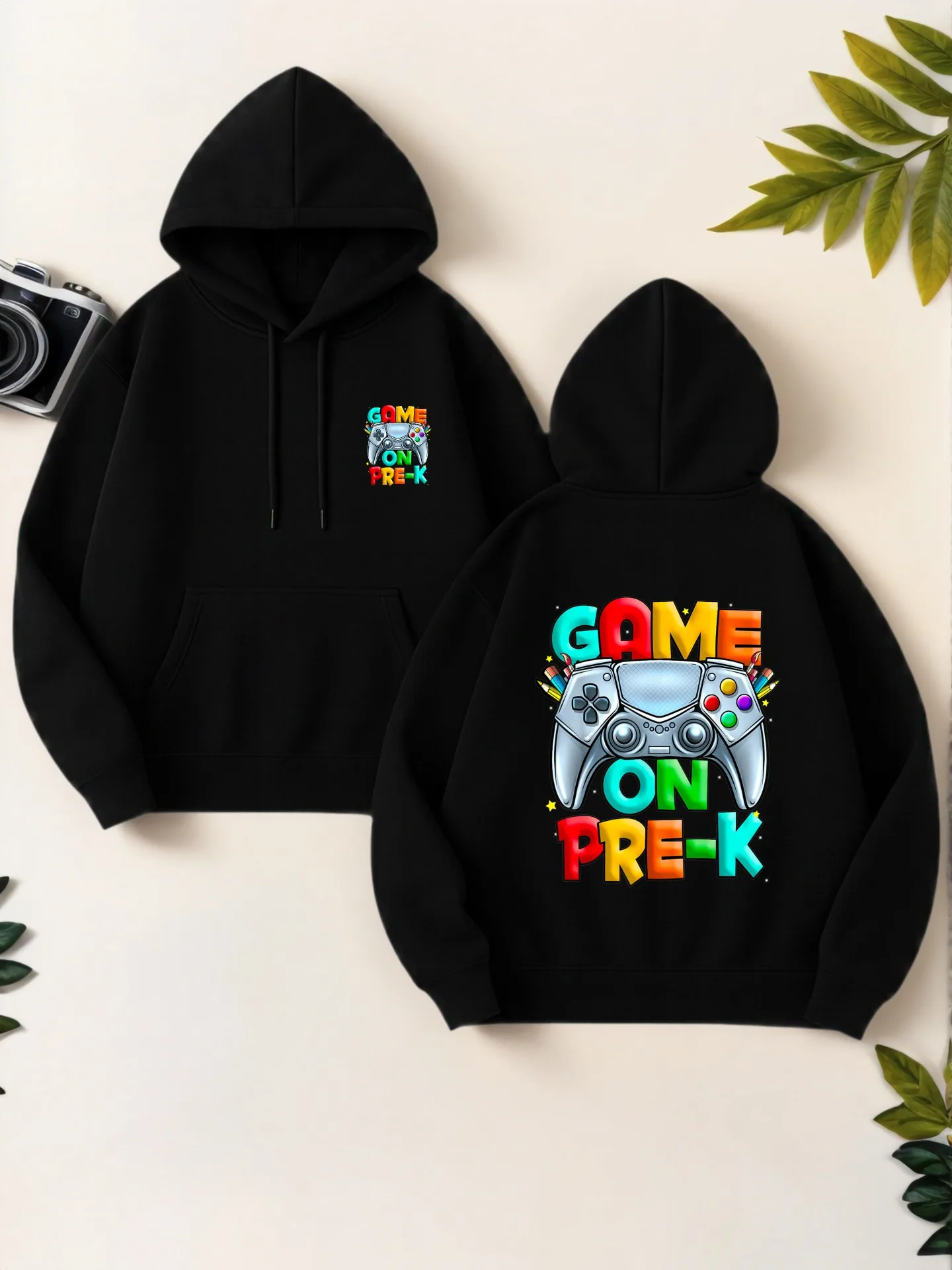 

Толстовка с рисунком, Game - On Pre - K Мультяшный принт, Повседневная эстетика, Мягкая ткань, Повседневная повседневная одежда, Для подростков