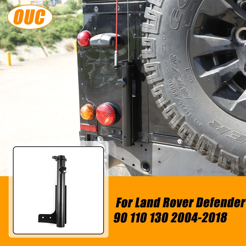 

Car Rear Door Flagpole Holder For Land Rover Defender 90 110 130 2004-2018 Tailgate Flagpole Antenna Bracket Support Accessories