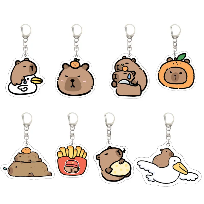 Acrylic Capybara Keychain Creative Cute Kapibara Pendant Puppy Capybara Bag Hanging for men women Unisex Birthday Gift