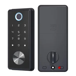 Qleung S919-5 Automático Tuya TTlock App Doorlock Senha Chave Do Cartão Biométrico Impressão Digital Smart Door Lock