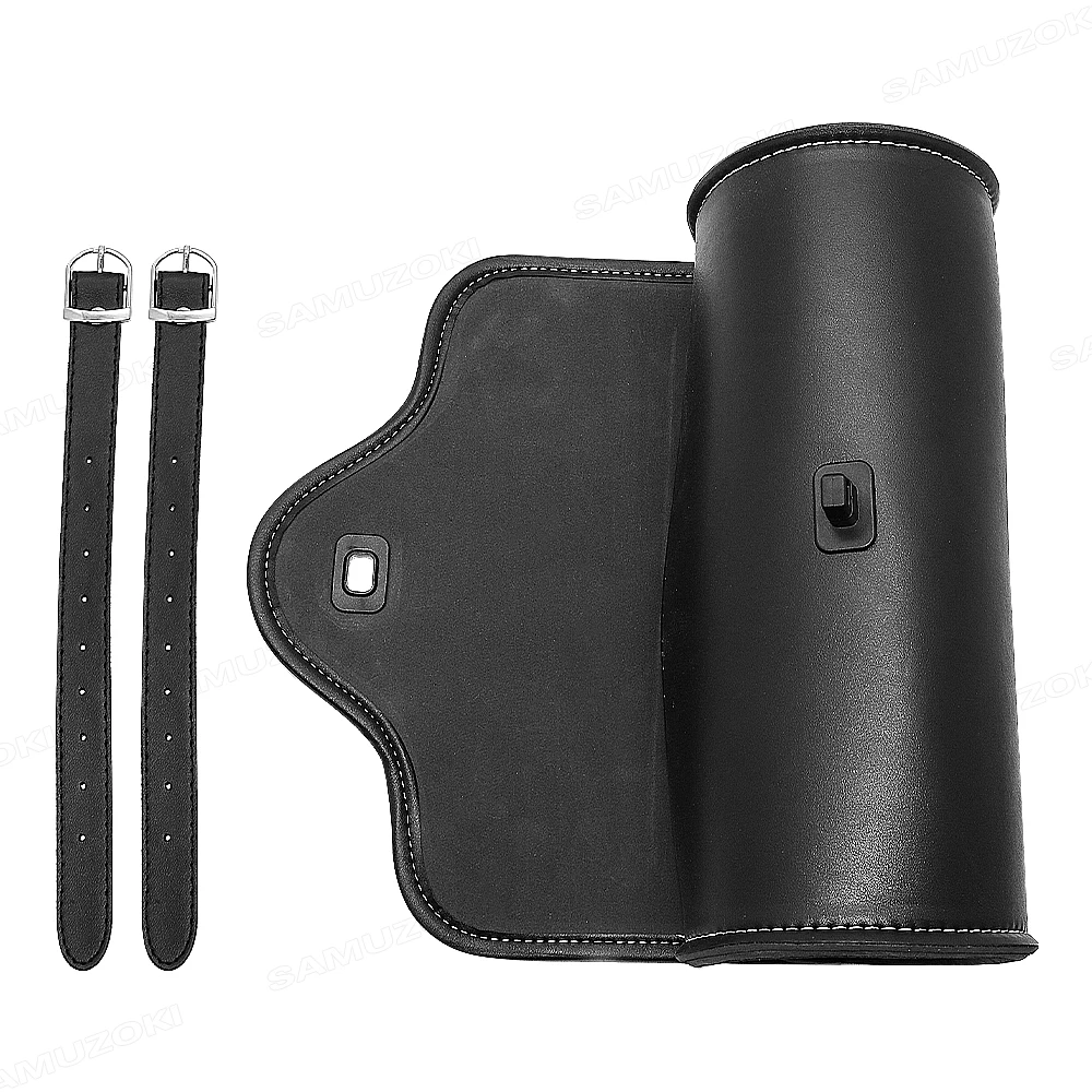 

PU Leather Motorcycle Saddlebags Front Fork Tail Tool Bag Luggage for Harley Chopper Bobber Cruiser Sportster XL 883 1200