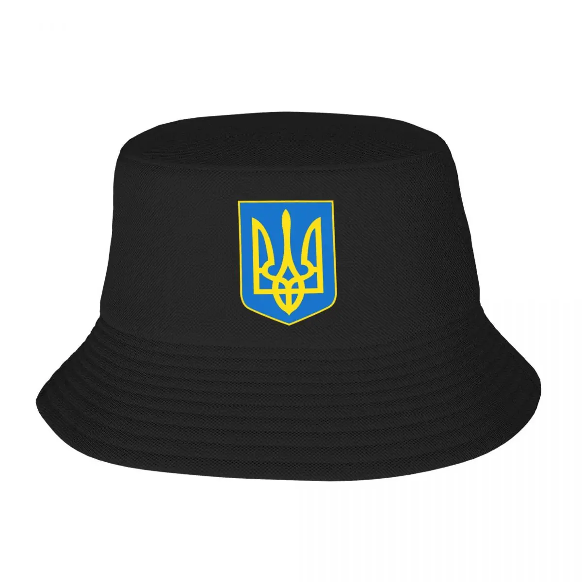 Custom Coat Of Arms Ukraine Flag Beach Bucket Hat Women Men Unisex Ukrainian Emblem Trident Summer Fisherman Cap