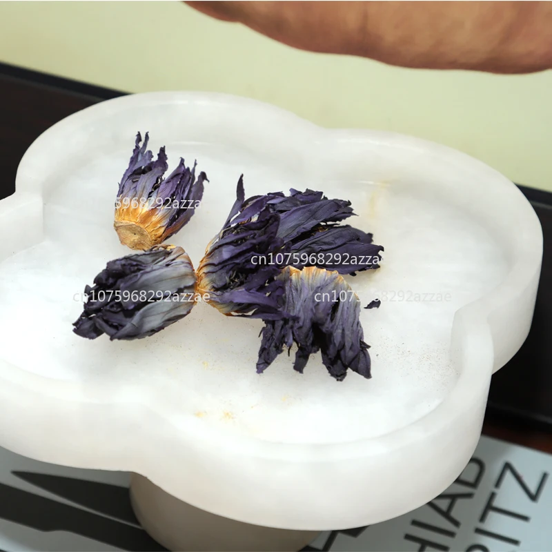 

Modern new Chinese marble fruit plate jade tray ornament decoration