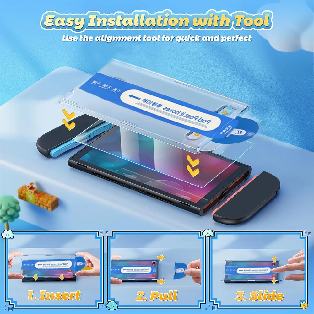1-3 Pack for Nintendo Switch 2 Easy Installation Tempered Glass Screen Protector Game Console Protectors HD Anti-Scratch Films