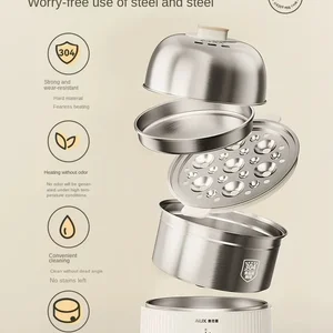 طباخ بيض كهربائي محلي ، إغلاق تلقائي ، باخرة من الفولاذ المقاوم للصدأ مع مؤقت ، آلة إفطار ، 1 طبقة ، 2 طبقة ، 220 فولت أعلى 6 موقد كهربائي 2 شعلة مبيعات - No2