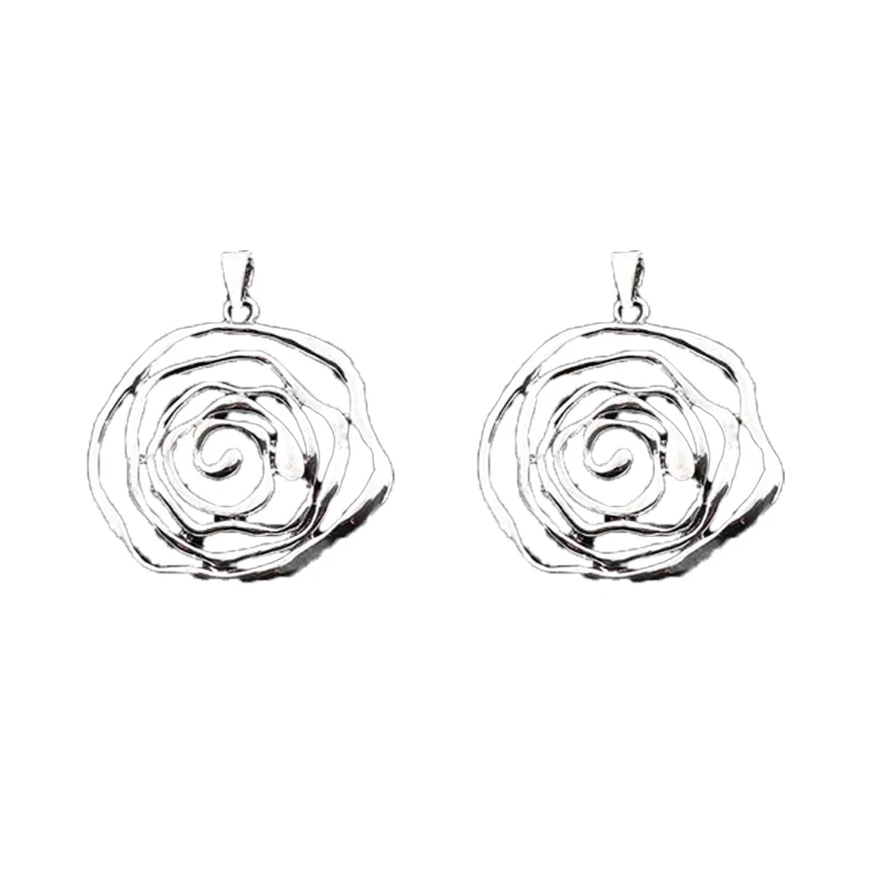 ZXZ 3pcs Antique Silver Color Large Open Swirl Spiral Vortex Charms Pendants for DIY Necklace Jewelry Making Accessories 58x53mm