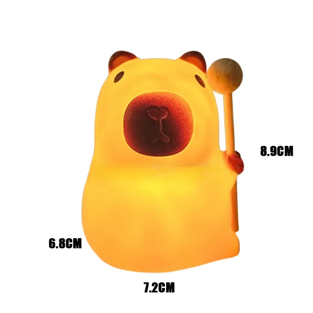 Capybara Piccola luce notturna Lampade per animali ricaricabili USB portatili Lampada touch control Luce notturna in silicone con funzione di temporizzazione