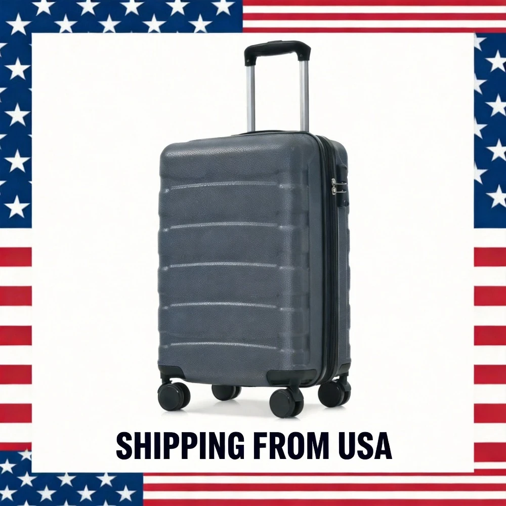 

20-дюймовый жесткий чемодан из АБС-пластика, прочный расширяемый дорожный чемодан на колесиках, с замком TSA