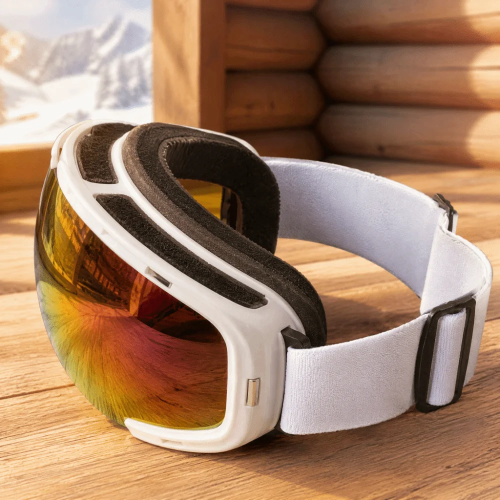 New Windproof Clip-On Ski Goggles Double Layers Anti-Fog Anti-Fog Ski Goggles Big Ski Mask Magnetic Clip-On Goggles Winter