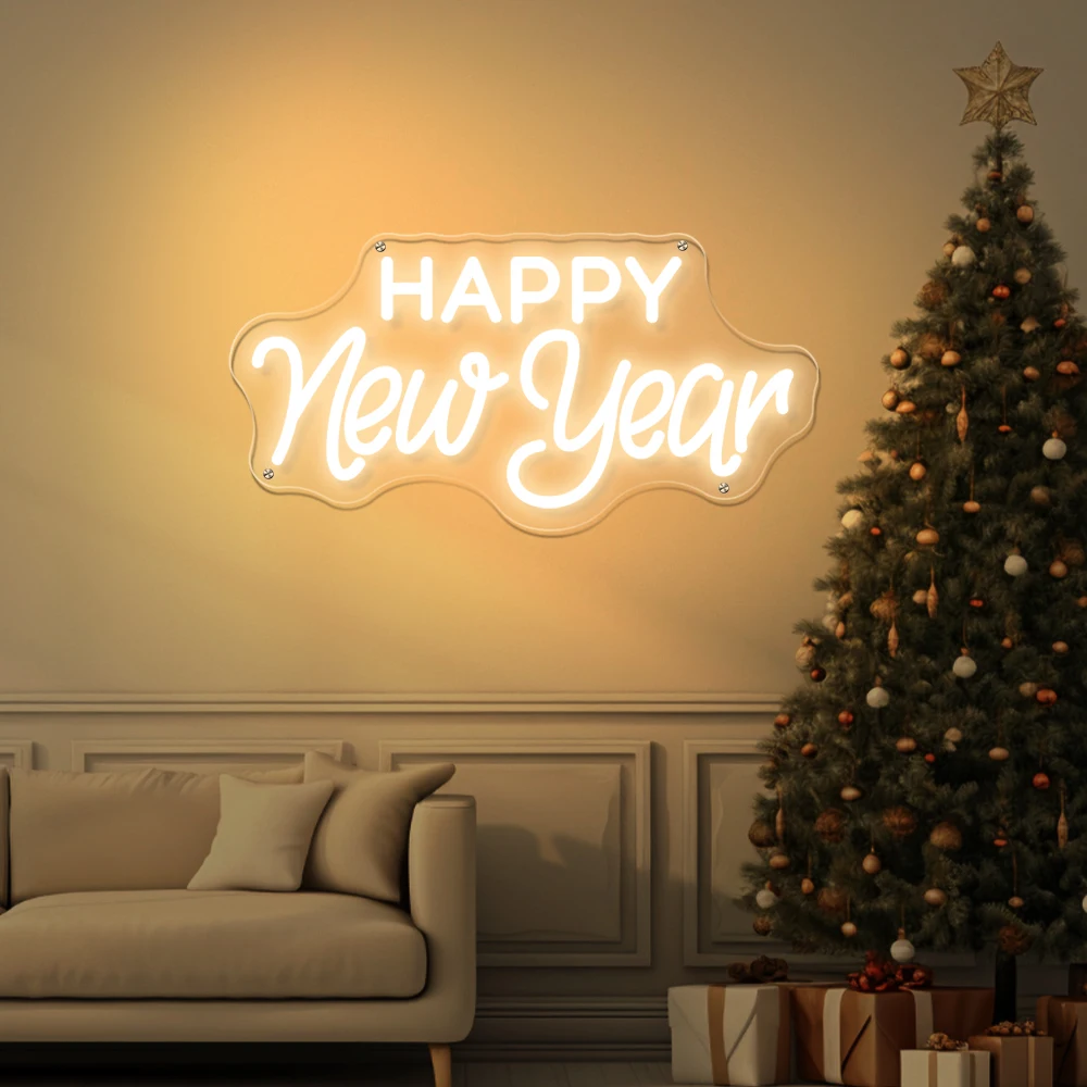 

Happy New Year Neon Led Sign Christmas Decoration LED Neon Lights USB Room Bedroom Party Wall Decor Feliz Año Nuevo Signs