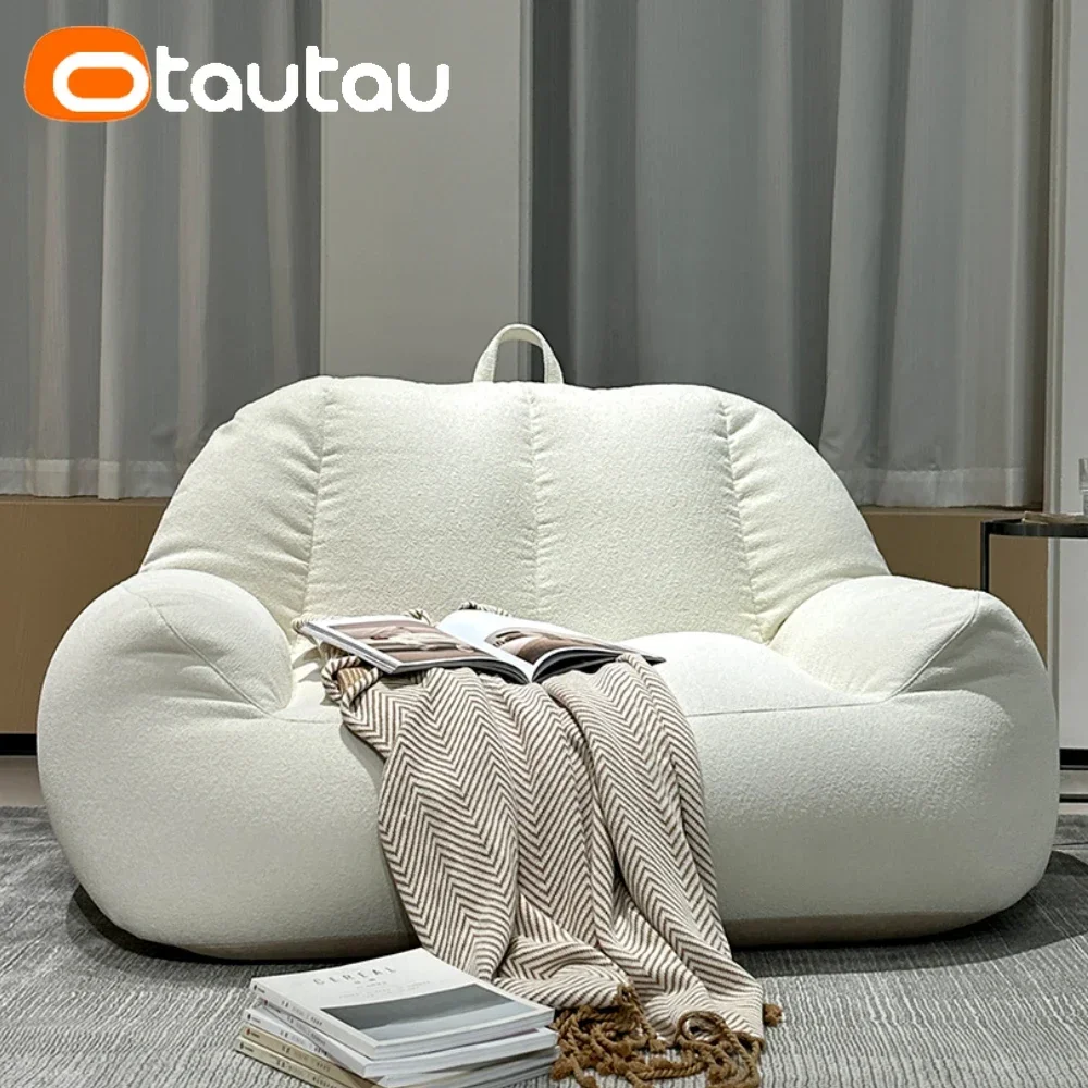 OTAUTAU 4ft 2-seat Bean Bag Cover No Filler Chaise Lounge Sofa Bed Beanbag Couch Pouf Salon Outdoor Puff Sac Furniture SF125