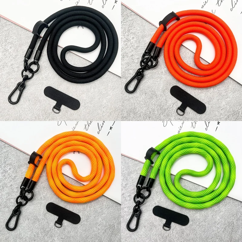 Phone Lanyard Adjustable 8mm Diameter Outdoor Universal Case Crossbody Shoulder Card Neck Cord Clip Hang Anti-lost Wrist Strap