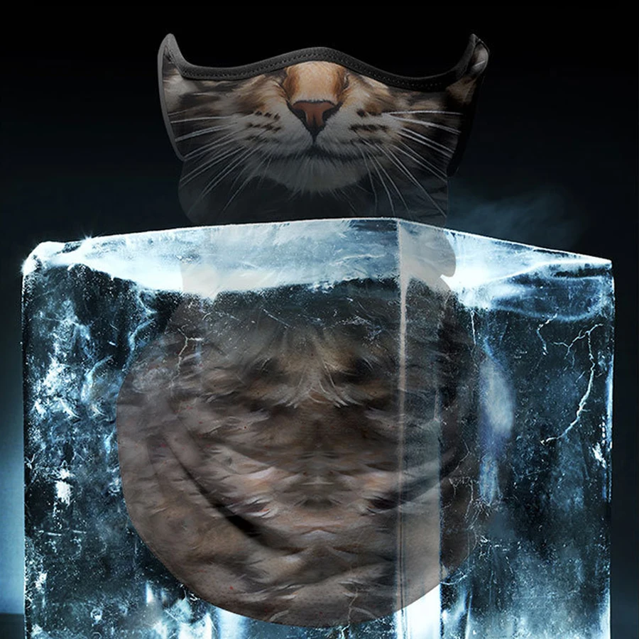 Lce الحرير تنفس باندانا ركوب الدراجات تشغيل وشاح ركوب المشي لمسافات طويلة الرياضة 3D الحيوان قناع الوجه غطاء وشاح رائع حماية الرقبة #2