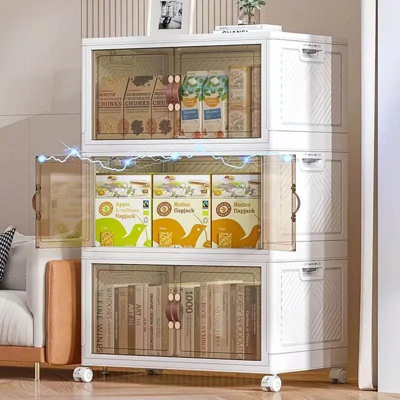 Folding storage cabinet household baby children's clothes toy locker plastic snack cabinet home