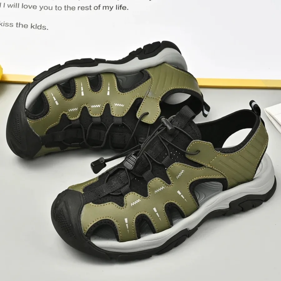 2026 Jumpmore Fashion Men's Leather Sandals Summer Outdoor Hiking Shoes Size 38-45 Men's Shoes Platform Sandals