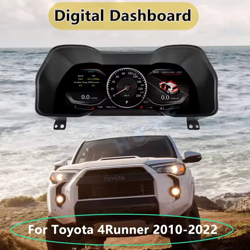 12.3-inch LCD Digital Cluster for .4Runner 2010-2022 Interior Retrofit Kit Digital Dashboard Linux System