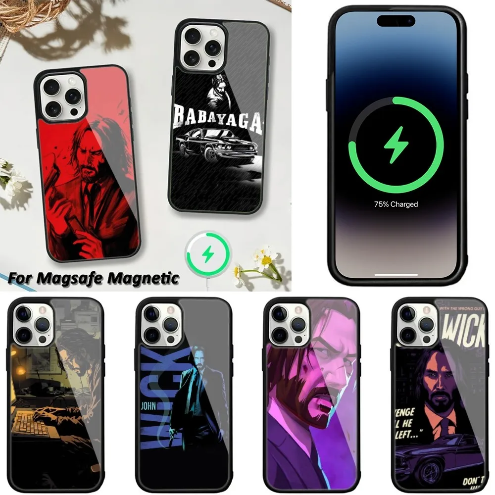 Neon J-John W-Wick   Phone Case For iPhone 15,14,13,12,11 Pro Max Plus Cases Wireless Charging