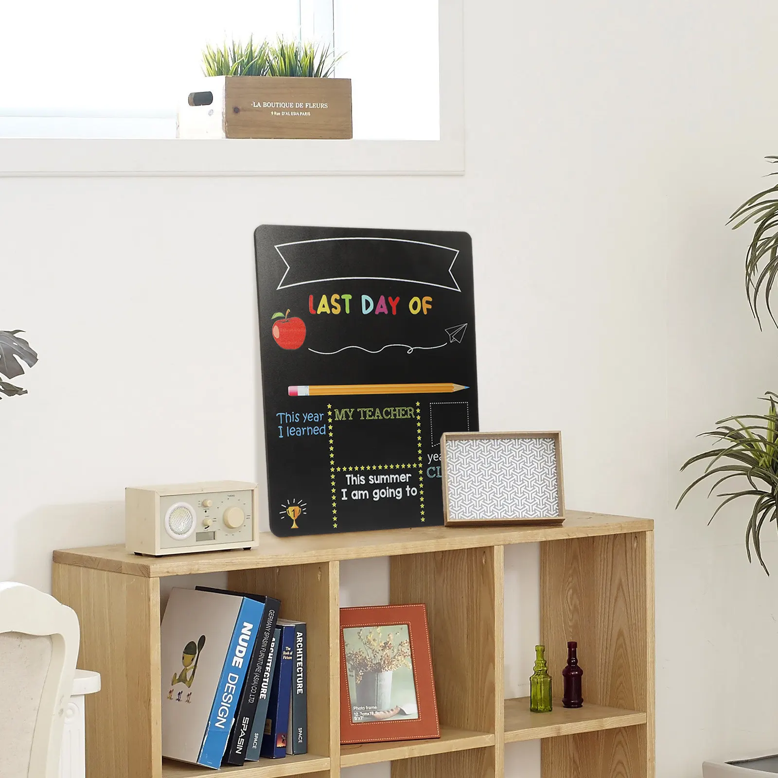 Safe Smell-Free Student Chalkboard Double-Sided Writing Board Kids School Supply Back to School Season Decorative Message Board