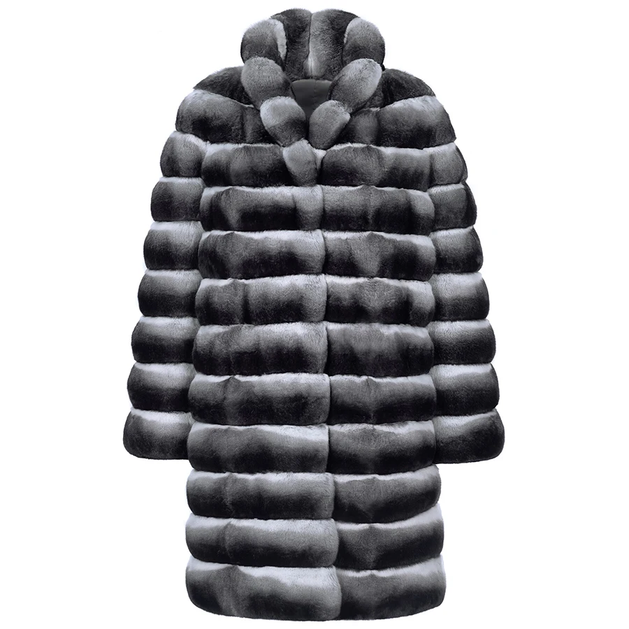 

Rabbit Fur Coat For Women Natural Rabbit Fur Coat Winter Long Coat Luxury Turndown Clothes New Style Best Selling 2024