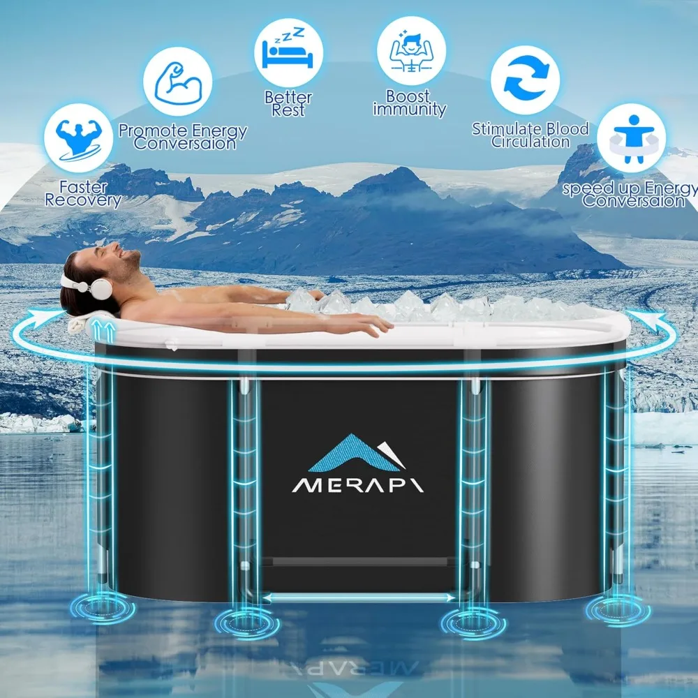 

Mrapi XL 131 Gal Large Oval Ice Bath Tub for Athletes for Recovery, for Home Gyms, Outdoor Use, and Family Cold Therapy