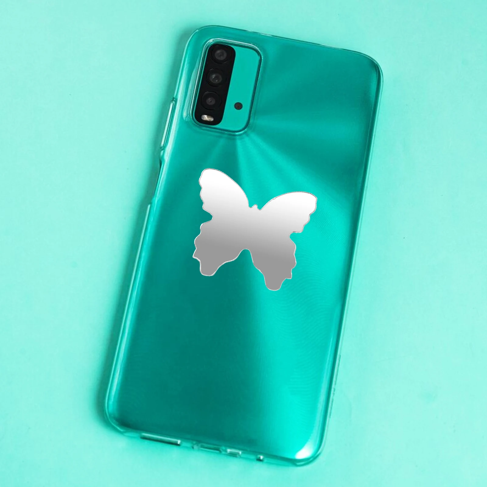 

5 Cute Butterfly Mini Mirrors 4x3 5cm High Definition Portable Makeup Mirror Stickers for Smartphones Easy to Carry Phone Back