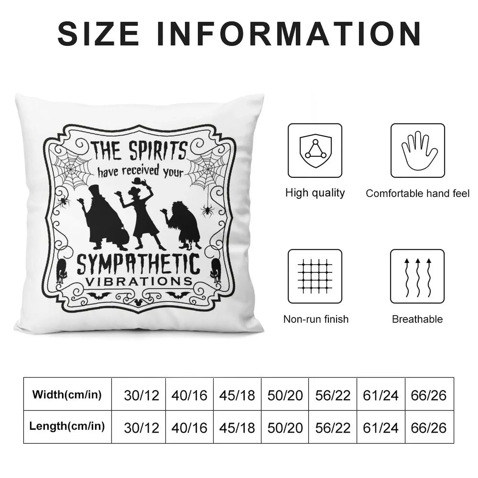 The Spirits Have Received Your Sympathetic Vibrations - Haunted Mansion design Throw Pillow Cushions pillow