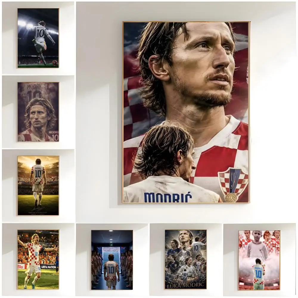 football theme Luka Modric Poster Classic Wall Art  Home Decor  Peel and Stick Unframed