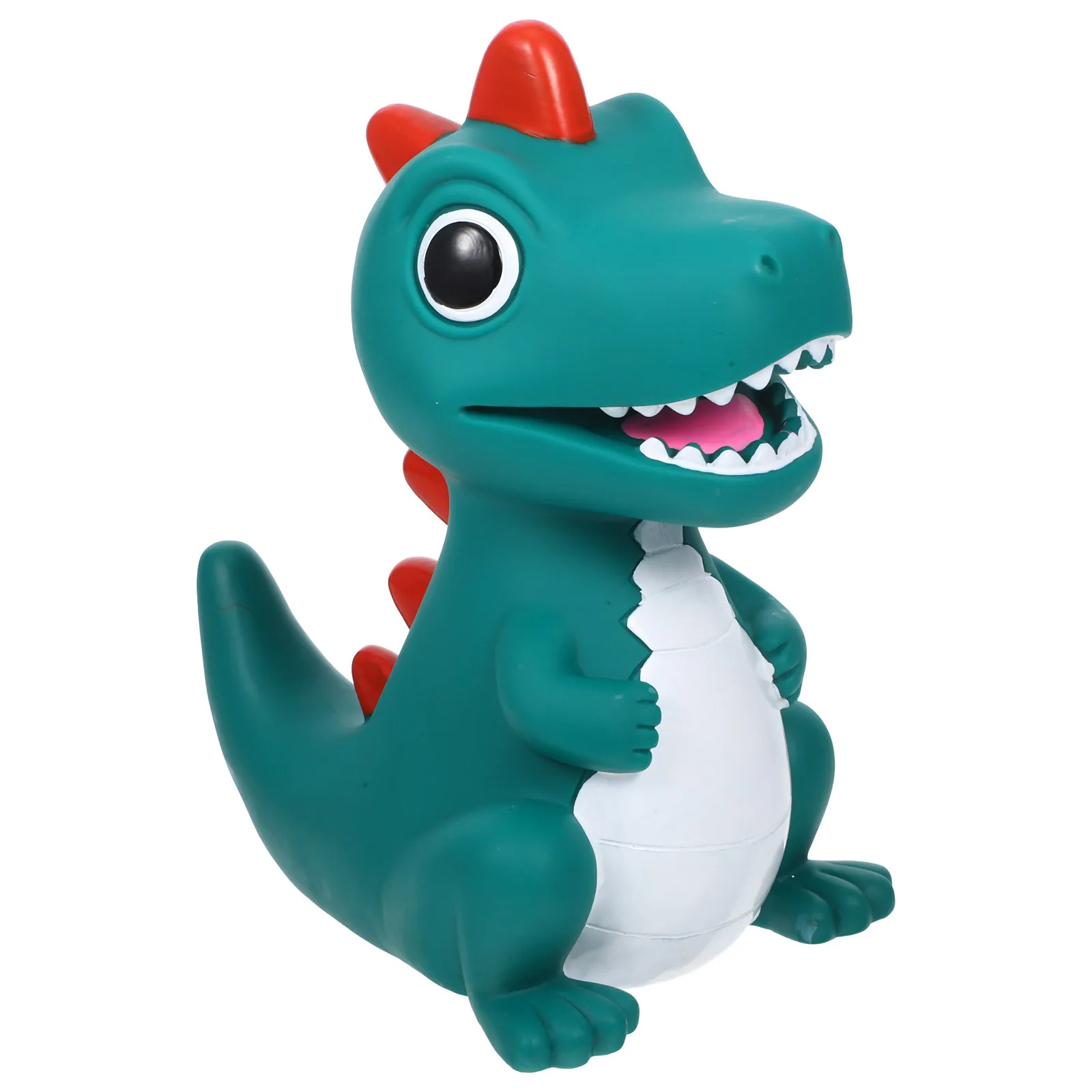 กระปุกออมสินไดโนเสาร์ สีเขียวเข้ม วัสดุไวนิล แข็งแรง ทนทาน สำหรับเด็ก กล่องเก็บเหรียญลายการ์ตูน ของขวัญวันเกิด วันคริสต์มาส