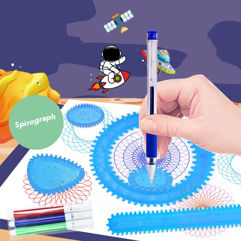 Multi-function Painting Puzzle Spirograph Geometric Ruler Drafting Tools for Students Drawing Toys Children Learning Art Tool