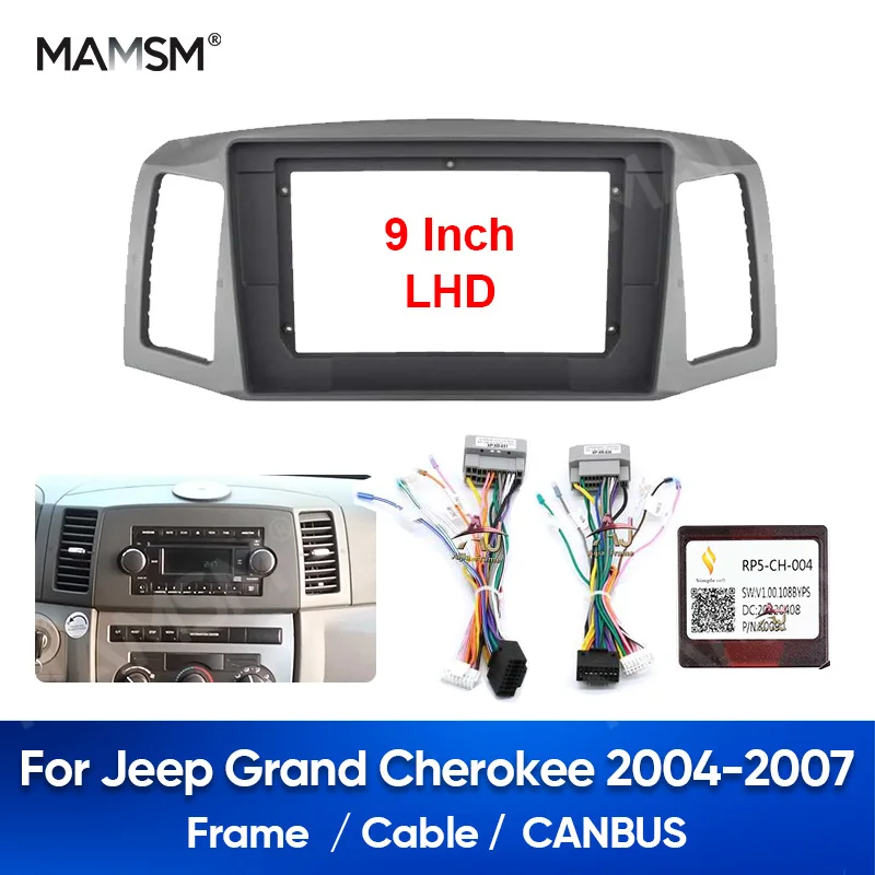 

MAMSM For JEEP GRANDCHEROKEE 2004-2007 Car Radio Stereo Android Player Fascias Frame Panel 2Din Head Unit Multimedia Dashboard