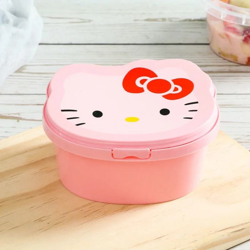 Kawaii Cartoon Hello Kitty Storage Box Cute Sanrio Desktop Clutter Sorting Box Lid Decoration Hair Clip Lunch Box Dust-Proof Box