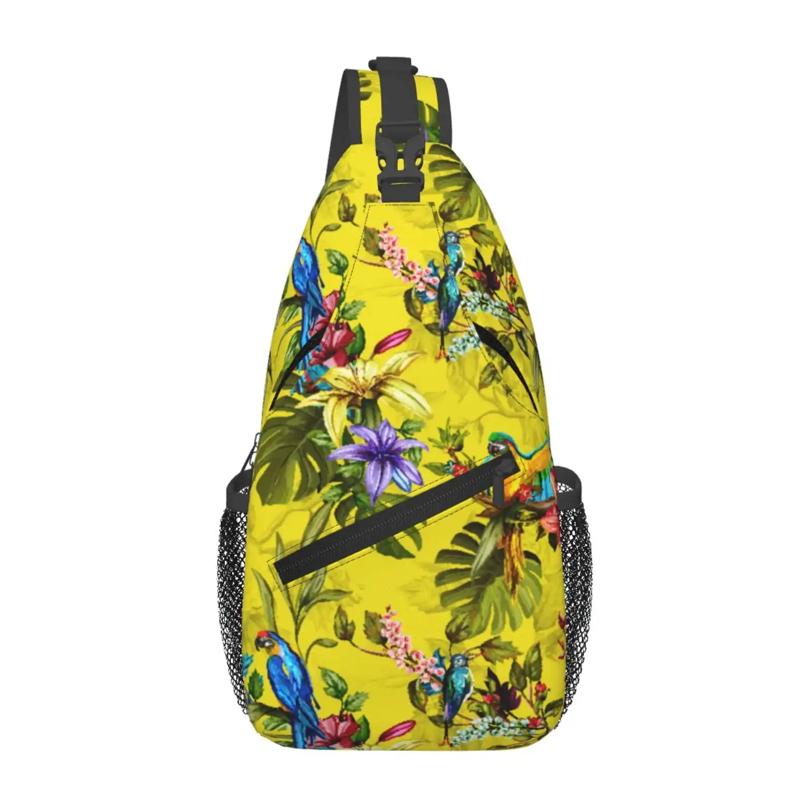 

Сумка-слинг для мужчин, окрашенная красочная милая поясная сумка с цветком попугая, сумка через плечо, нагрудная сумка, маленькая спортивная сумка с защитой от кражи