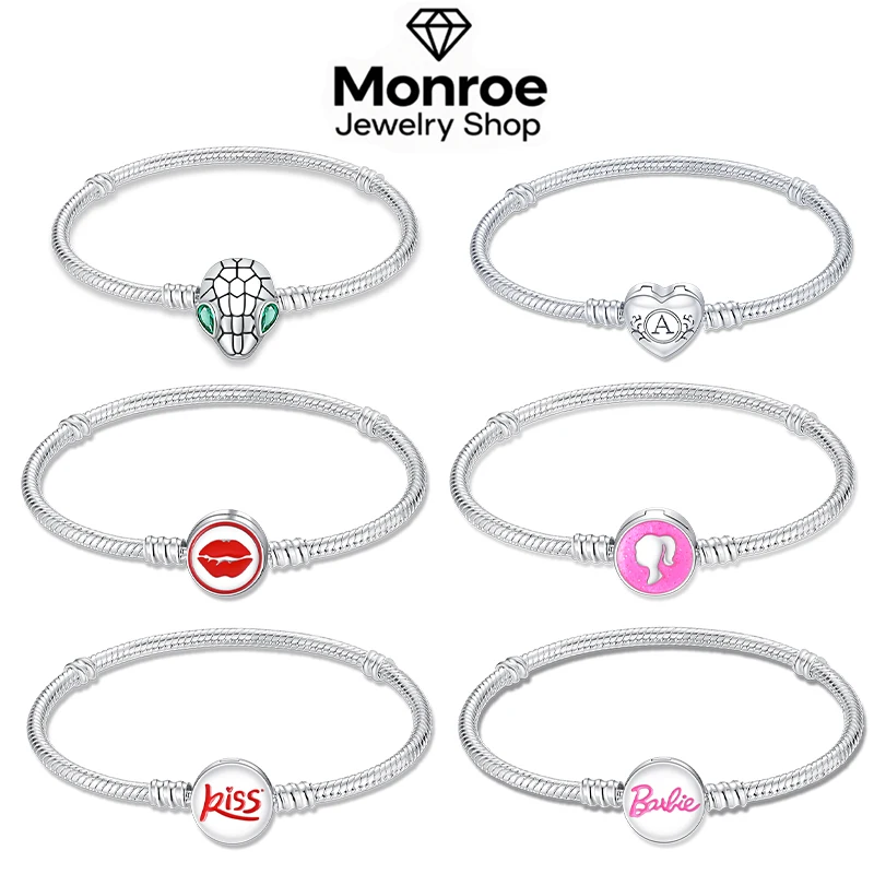 

Браслет «Поцелуй Барби» из серебра 925 пробы, предназначенный для подвески из стерлингового серебра 925 пробы, подарок на день рождения и праздник «сделай сам»