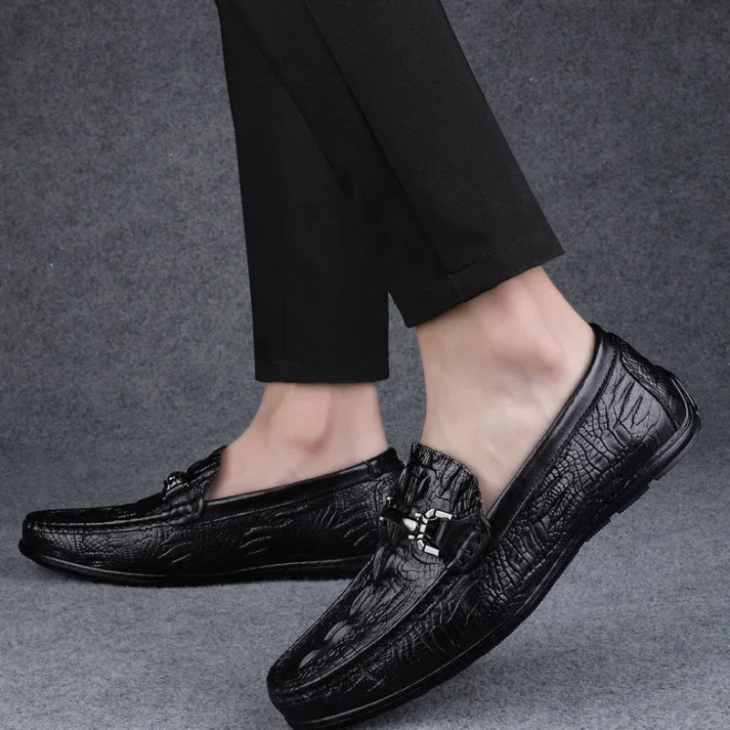 Slip-on Male Casual Shoe High Quality Men's Leather Shoes Classic Original Adults Fashion 2024 Footwear Offer Trend Size 45 Sale