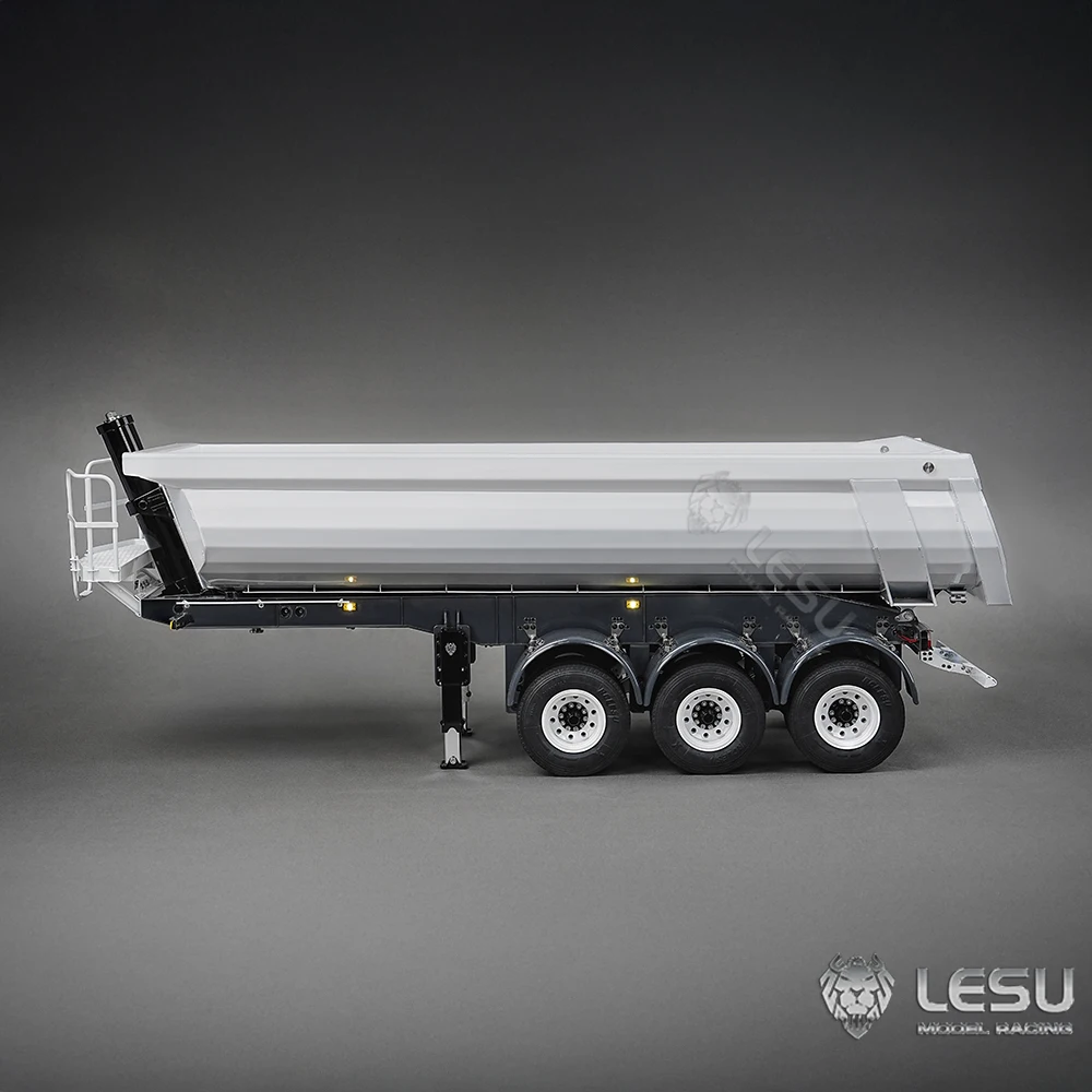 Metal LESU 3Axles 1/14 Scale Hydraulic Dump Trailer for RC Tractor Truck DIY KIT Unpainted With Electric Lifting Feet Model