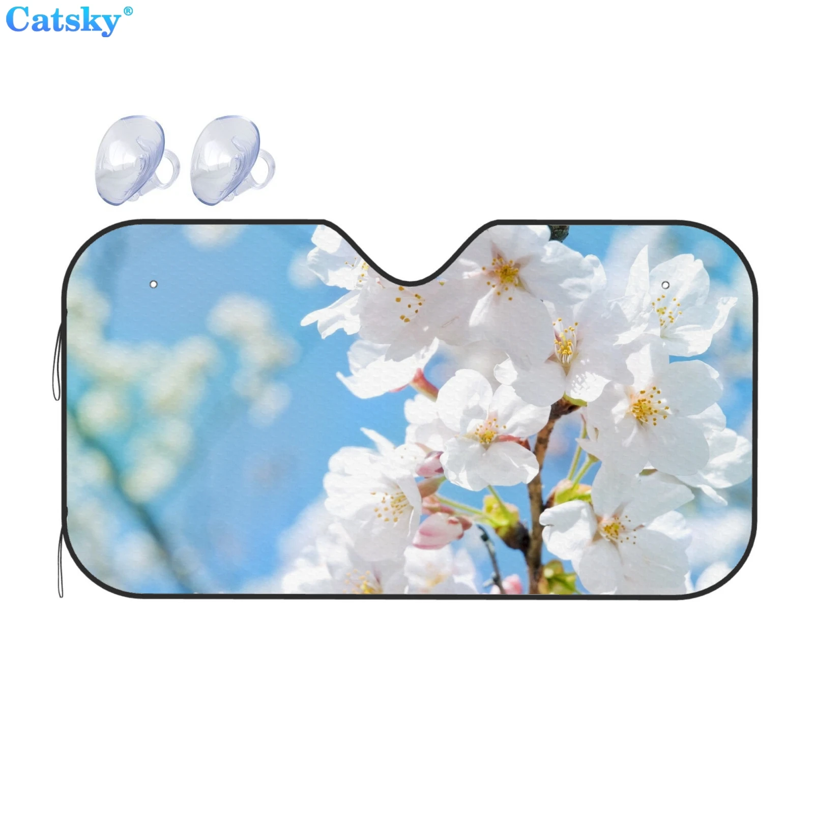 Universal Car Windshield Sunshade, Beautiful Flower Orchid and Butterfly Print Sun Shield Protector Foldable Sun Visor Covers