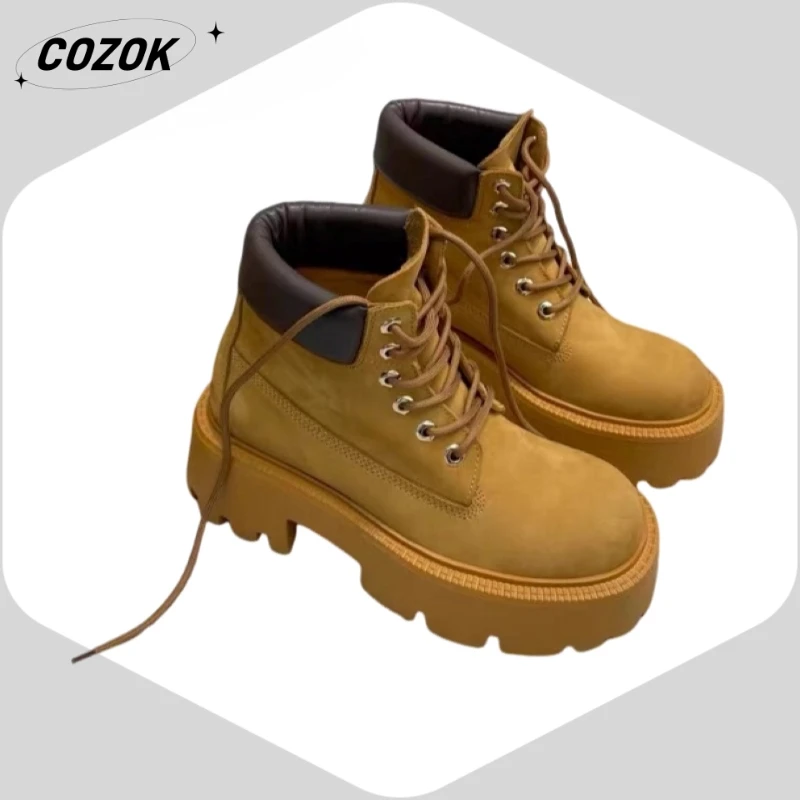 25 Hot-Selling British Style Advanced Genuine Leather Wear-Resisting Leisure Charming Boots Niche Hiking Shoes Hiking