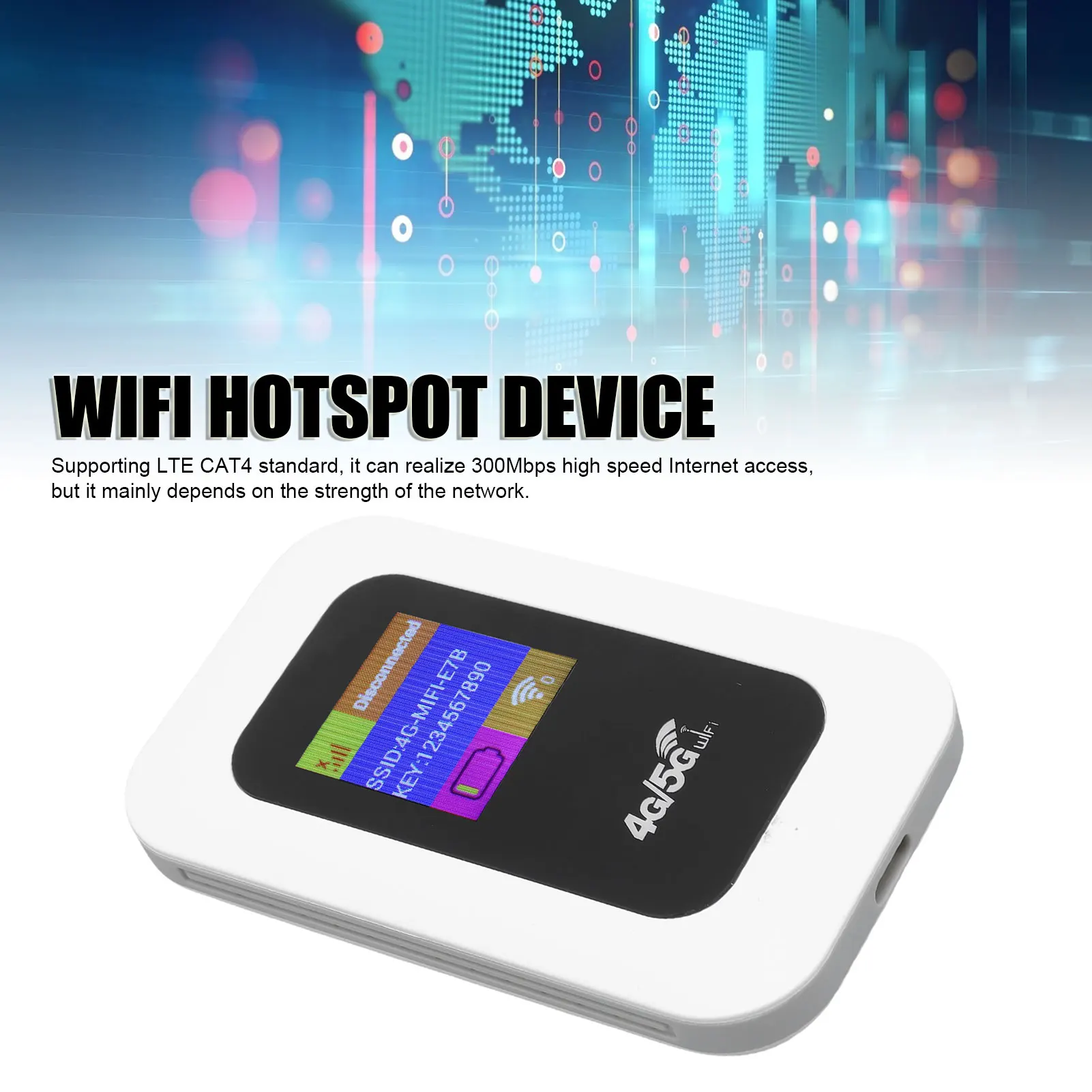 WiFi Hotspot Device Stable 300Mbps High Speed Internet Portable 4G 5G Connectivity WiFi Mobile Hotspot Easy Setup for Outdoor