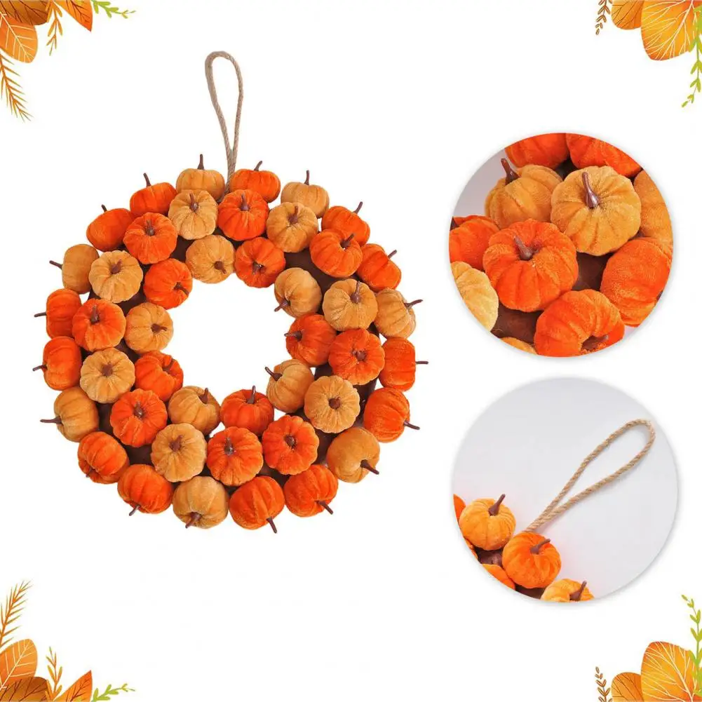 Velvet Pumpkin Fall Wreath 2