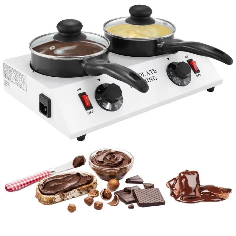 

Electric Chocolate Melting Pot 110v Electric Chocolate Melting Pot Double Pot Long Handle Commercial Heating Candy Wax Kitchen