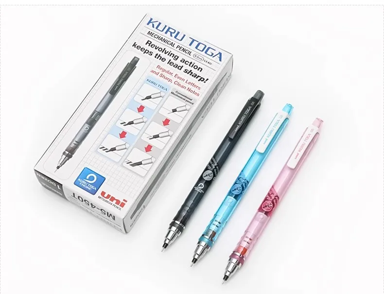UNI Kuru Toga 0,5 mm Druckbleistift, japanisches Briefpapier, M5-450T, Mine-Rotationsmechanik, Graphitstift ‎ Einziehbar – Detail 10
